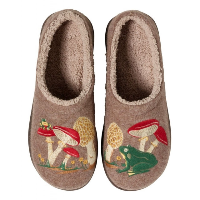 Ll Bean Brand Daybreak Scuff Motif 2 Taupe/Mushroom & Frog
