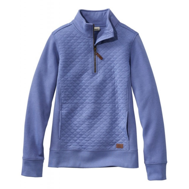 Ll Bean Brand Quilted Sweatshirt 1/4 Zip Pullover Long Sleeve Regular Larkspur