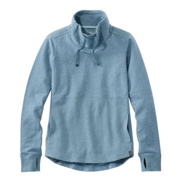 Ll Bean Brand Bean's Cozy Mixed Knits Pullover Regular Cadet Blue Heather
