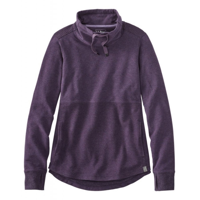 Ll Bean Brand Bean's Cozy Mixed Knits Pullover Regular Darkest Purple Heather