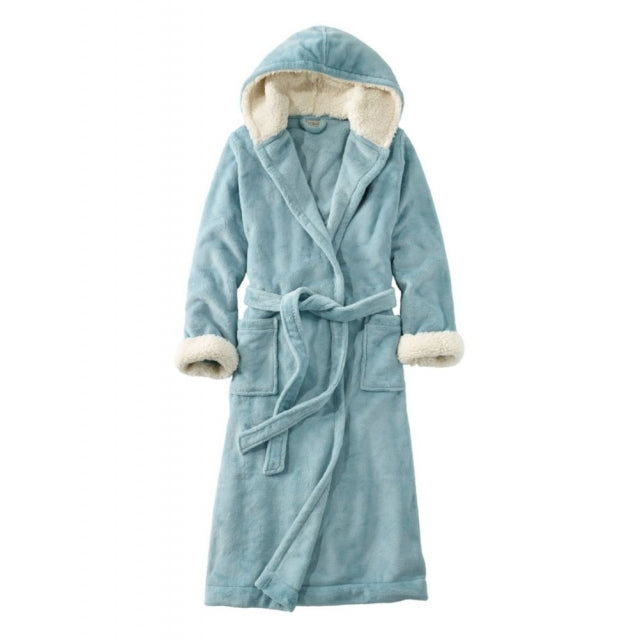 Ll Bean Brand Wicked Plush Robe Regular Dusty Blue