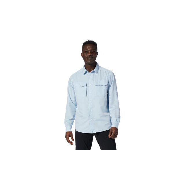 Mountain Hardwear M Canyon Long Sleeve Shirt Blue Chambray