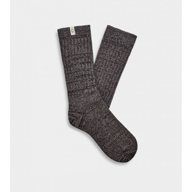 Ugg W Rib Knit Slouchy Crew Sock GREY / BLACK