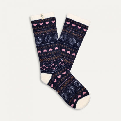 Ugg W Leslie Graphic Crew Sock MARINER FAIRISLE
