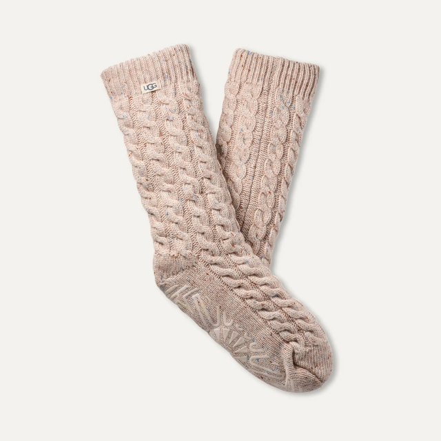 Ugg Elowyn Cable Knit Fleece Lined Cream Confetti