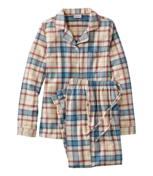 Ll Bean Womens Scotch Plaid Flannel Pajamas Plaid Regular