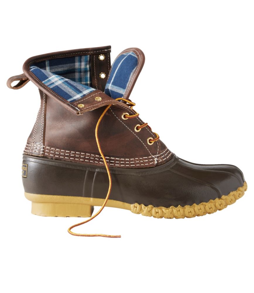 Mens Bean Boot 8" Leather Insulated Flannel Lined Ll Bean