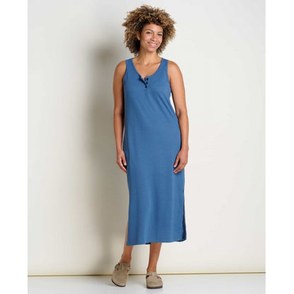 Toad & Co W Piru Henley Midi Tank Dress Pacific Blue