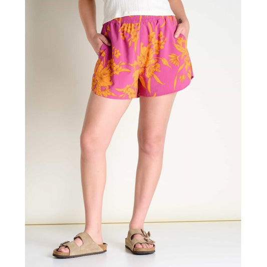 Toad & Co W Sunkissed Pull-on Short Ii Flame Leaf Texture Print