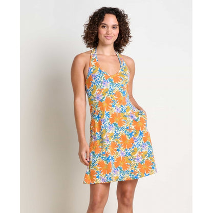 Toad & Co W Plumeria Halter Sl Dress Barley Floral Print