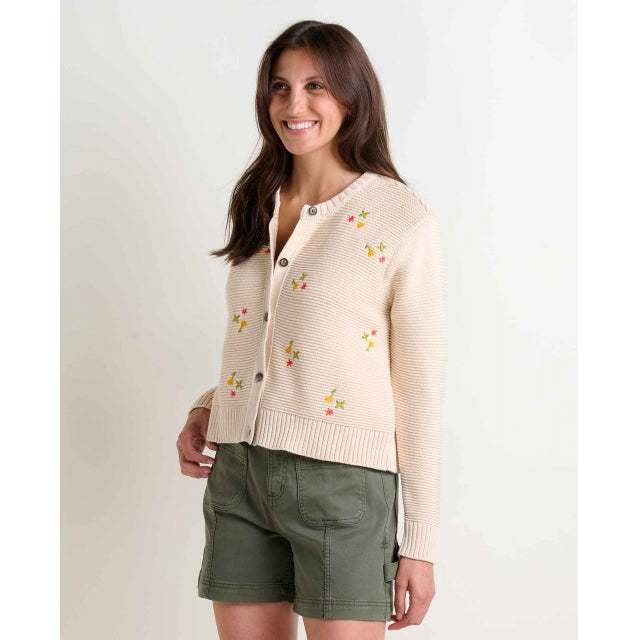 Womens Bianca Crew Cardigan Embroidered Toad & Co