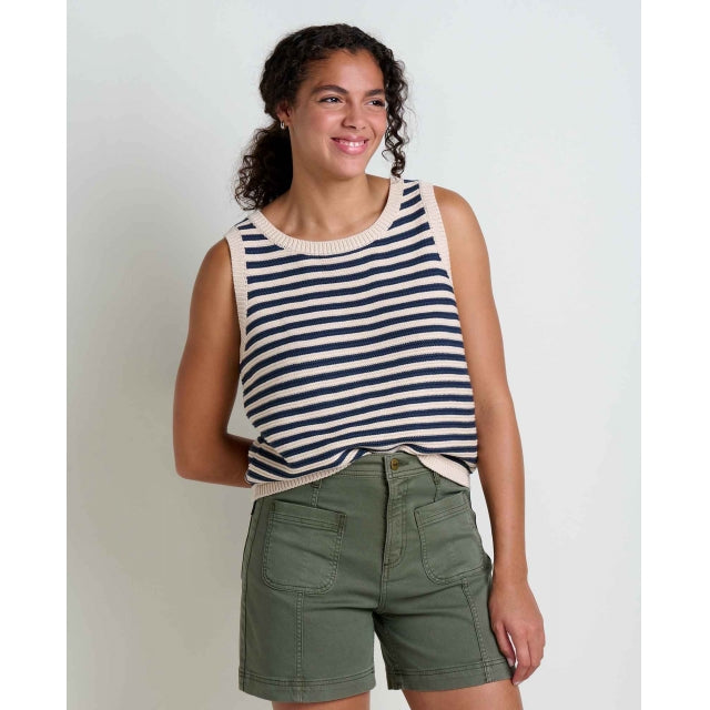 Toad&co Bianca Crew Tank True Navy Stripe