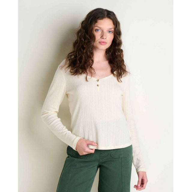 Womens Foothill Pointelle Henley Ls Shirt Toad & Co