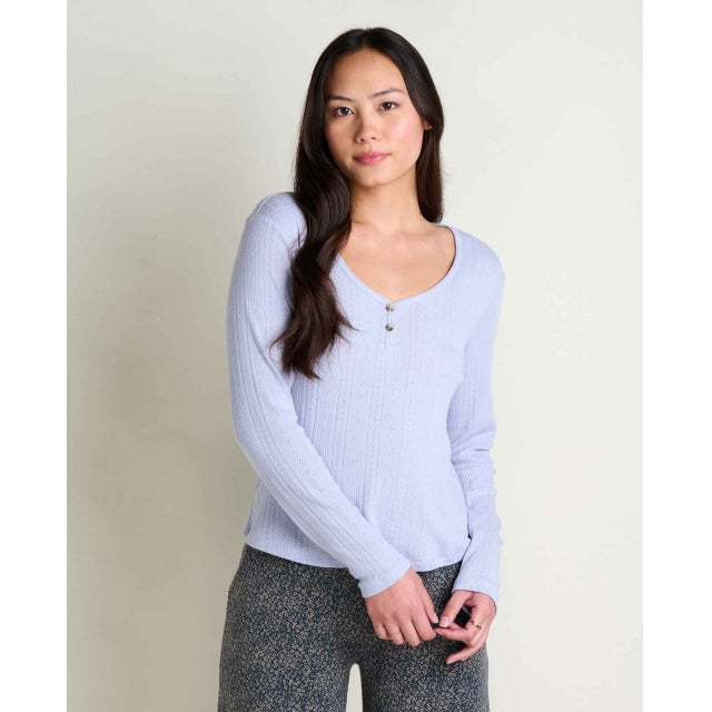 Womens Foothill Pointelle Henley Ls Shirt Toad & Co