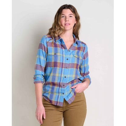 Toad & Co W Re-form Flannel Ls Shirt Wild Ginger Lg Plaid