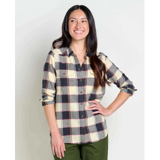 Toad & Co W Re-form Flannel Ls Shirt Barley Buffalo Check