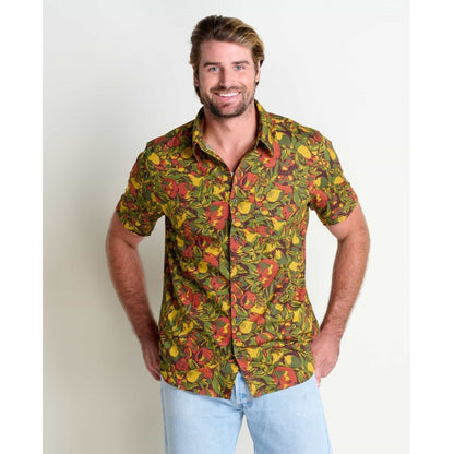 Toad & Co M Fletch Ss Shirt Chive Fruit Print