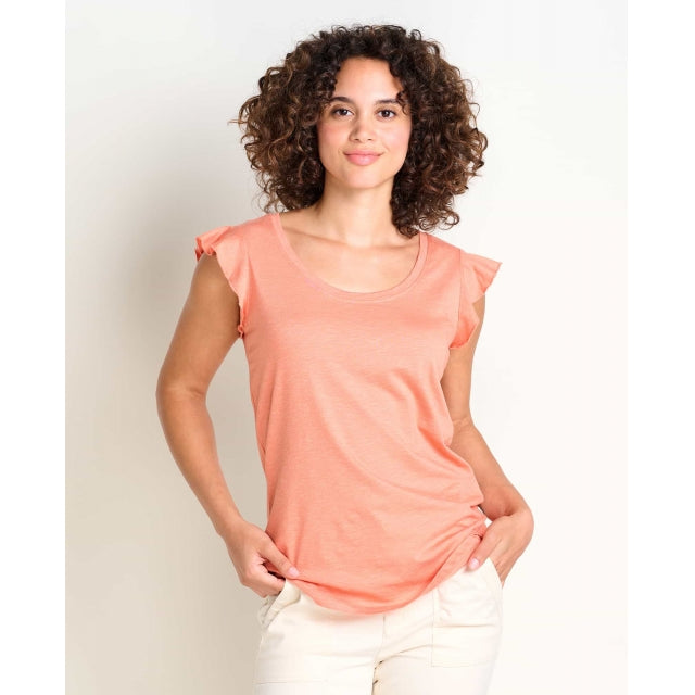 Toad & Co W Rufflita Ii Tee Papaya
