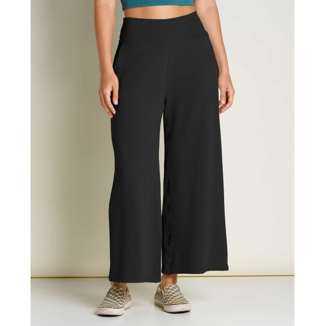 Toad & Co W Chaka Wide Leg Pant Black Texture