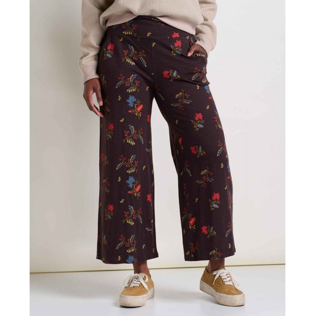 Toad & Co W Chaka Wide Leg Pant Carob Bouquet Print