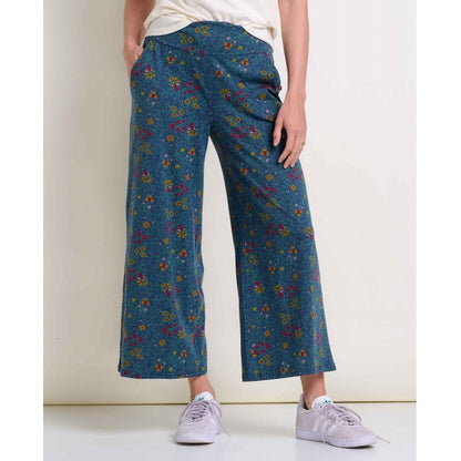 Toad & Co W Chaka Wide Leg Pant True Navy Flower Print