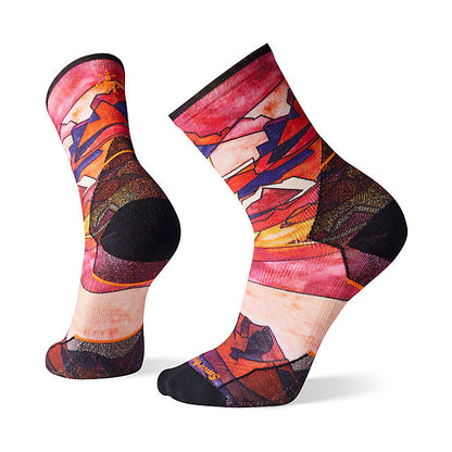 Smartwool Athlete Edition Run Print Crew Socks TANDOORI ORANGE