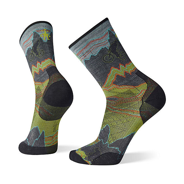 Smartwool Cycle Zero Cushion Print Crew Socks GRAPHITE