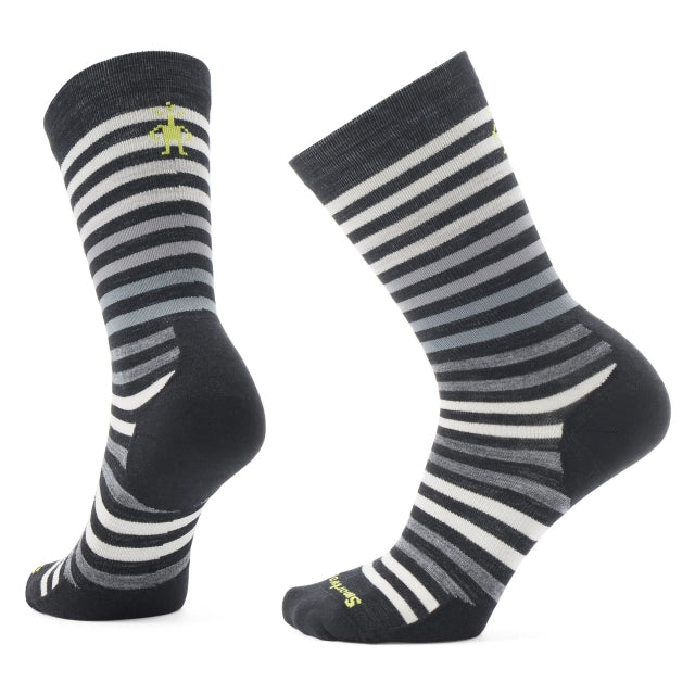 Smartwool Everyday Spruce Street Crew Socks BLACK-WHITE