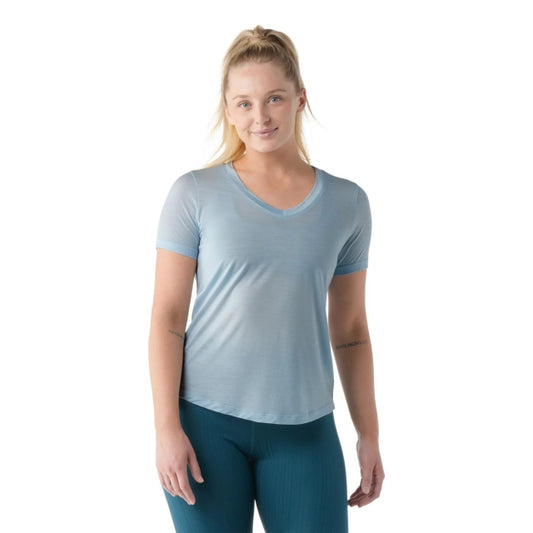 Smartwool Active Ultralite V-neck Short Sleeve WINTER SKY
