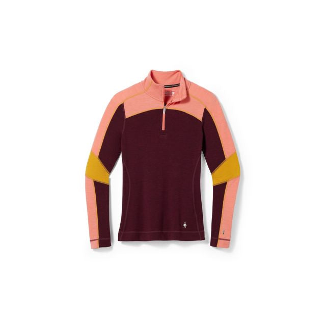 Women's Classic Thermal Merino Base Layer Colorblock 1/4 Zip Smartwool