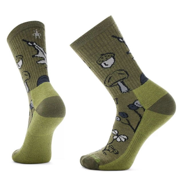 Smartwool Everyday Forest Loot Crew Socks BLACK-WINTER MOSS