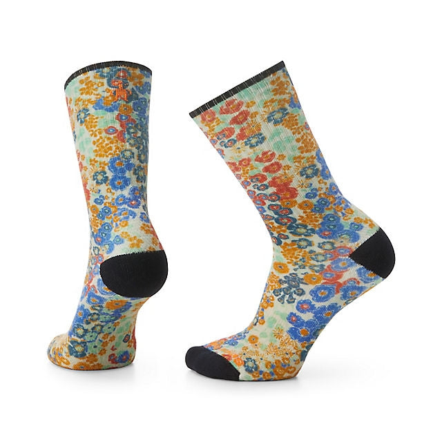 Smartwool Athletic Meadow Print Crew Socks NATURAL