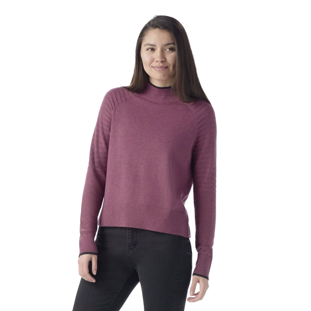 Smartwool W's Edgewood Mock Neck Sweater GARDEN PINK-EGGPLANT