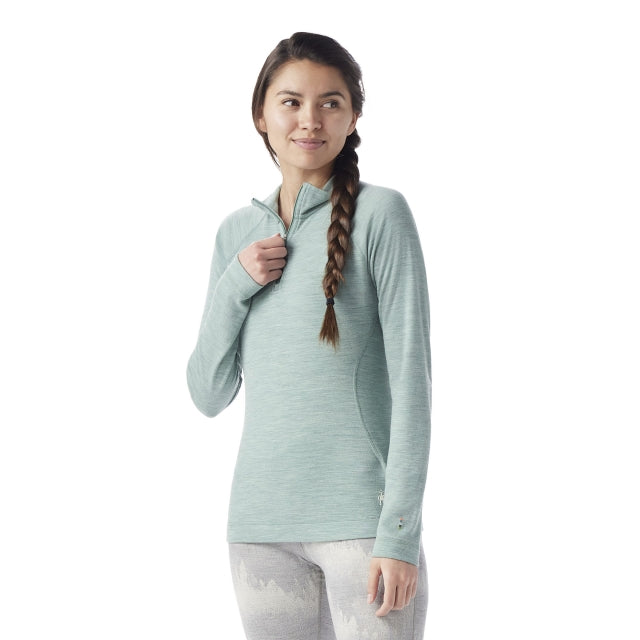 Smartwool W's Classic Thermal Merino Base Layer 1/4 Zip ARCTIC GREEN HEATHER