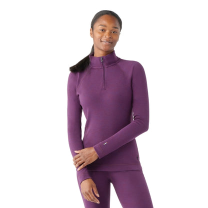 Smartwool W's Classic Thermal Merino Base Layer 1/4 Zip PURPLE IRIS HEATHER