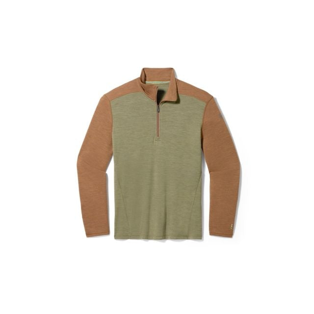 Smartwool Classic Thermal Merino Base Layer 1/4 Zip WINTER MOSS-FOX BROWN