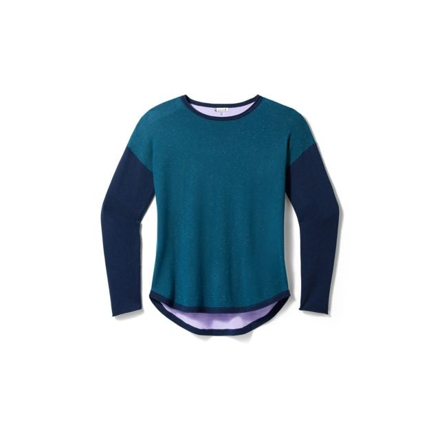 Smartwool W's Shadow Pine Colorblock Sweater TWILIGHT BLUE DONEGAL