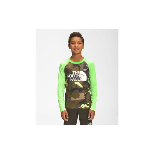 The North Face Printed Amphibious L/s Sun Tee Sharp Green TNF Camo Print