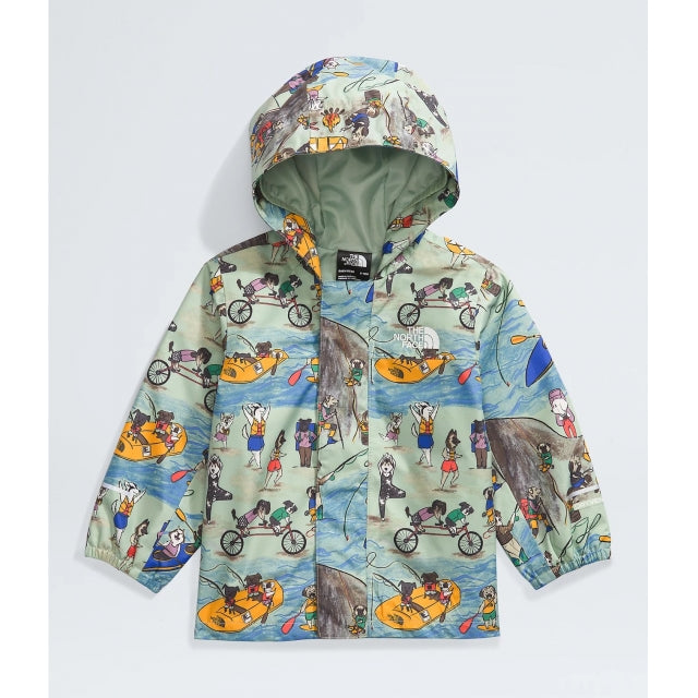 The North Face Baby Antora Rain Jacket Misty Sage TNF Design Dogs Print