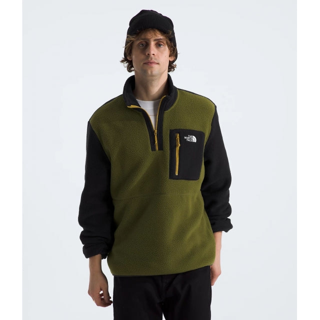 THE NORTH FACE Men's Yumiori ¼ Zip Forest Olive/TNF Black/Amber Green