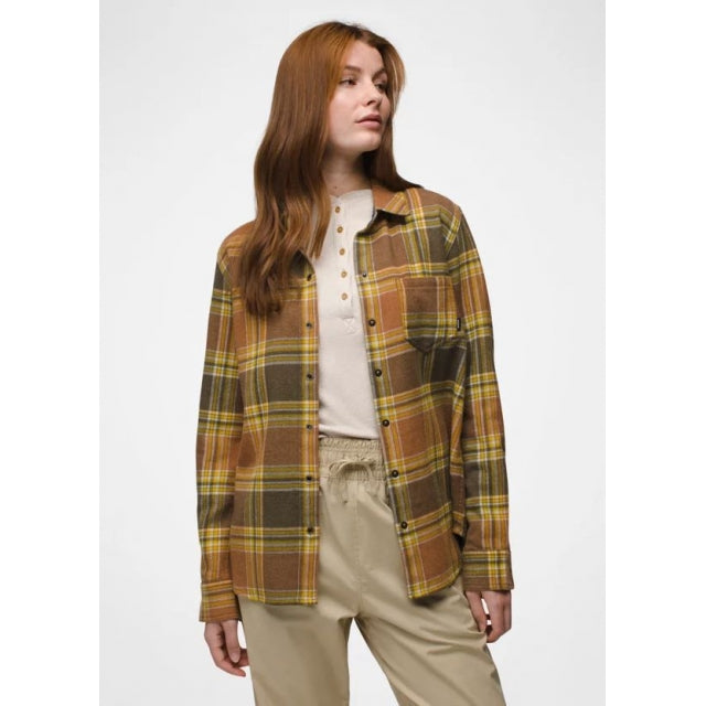 Prana W Golden Canyon Flannel RYE GREEN