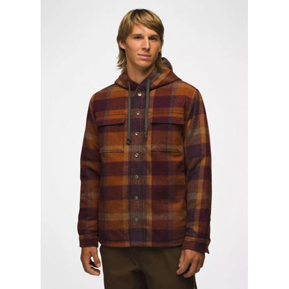 Prana M Asgard Hooded Flannel Shirt CRIMSON