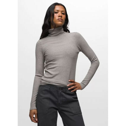 Prana W Foundation Rib Turtleneck HEATHER GREY