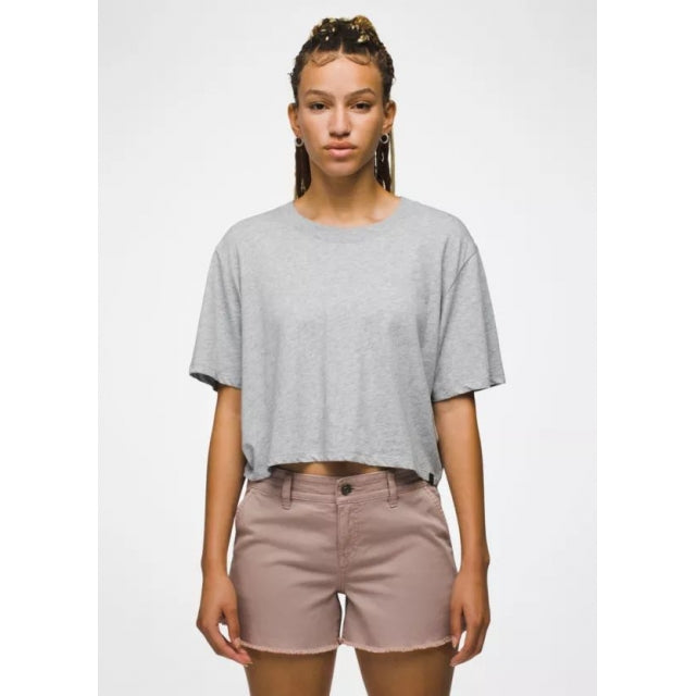 Prana W Everyday Crop Tee HEATHER GREY