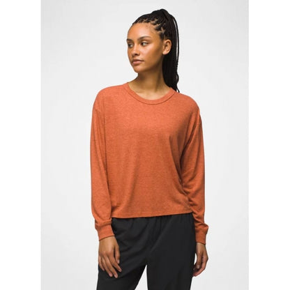 Prana W Cozy Up Ls Crew TERRACOTTA