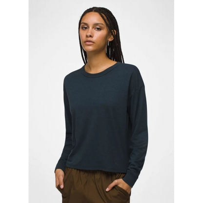 Prana W Cozy Up Ls Crew STORMY NIGHT HEATHER