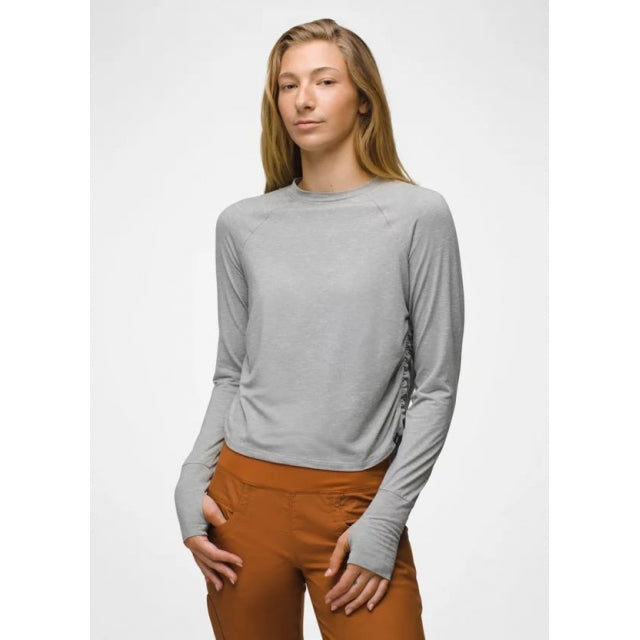 Prana W Sol Searcher Ls Crew HEATHER GREY
