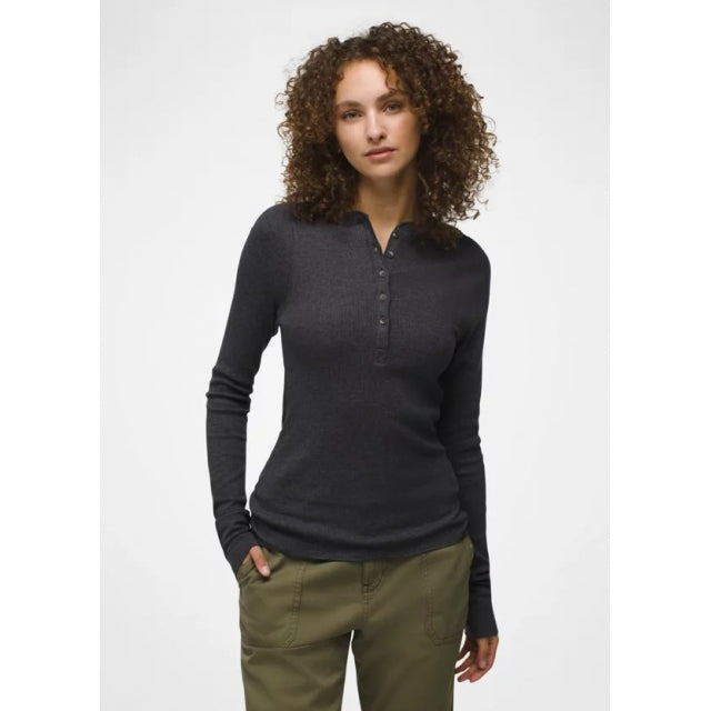 Prana W Touchstone Henley CHARCOAL HEATHER