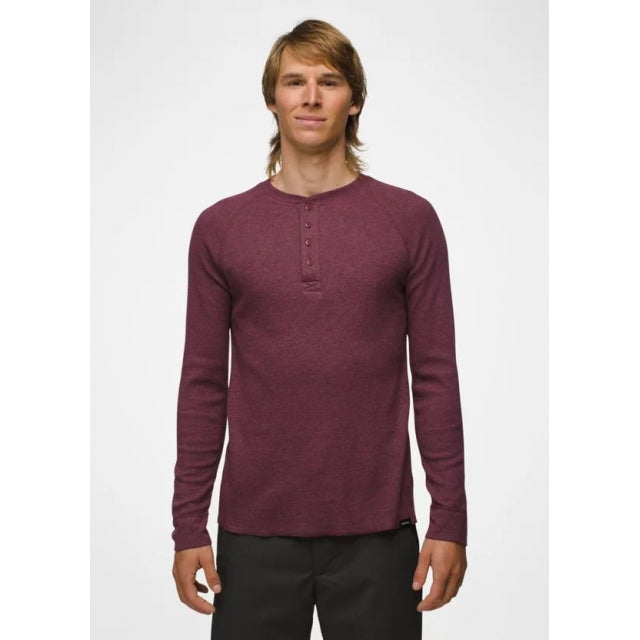 Prana M Touchstone Henley FIG HEATHER