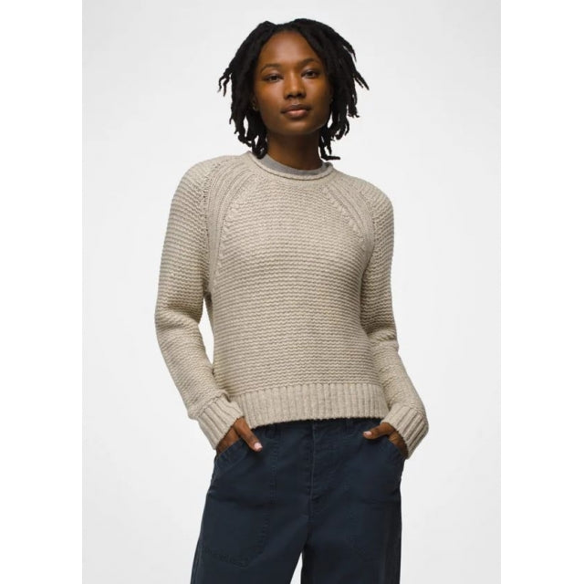 Prana W Cades Cove Sweater OATMEAL